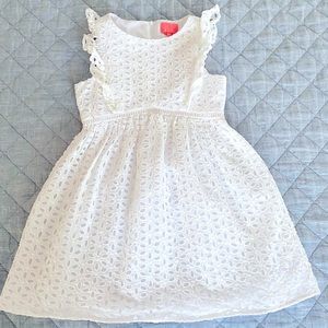 Lilly Pulitzer girls white Eyelet dress, size 7 EUC